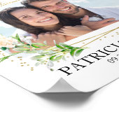 Elegant Greenery Photo Wedding Welcome Sign Poster (Hoek)