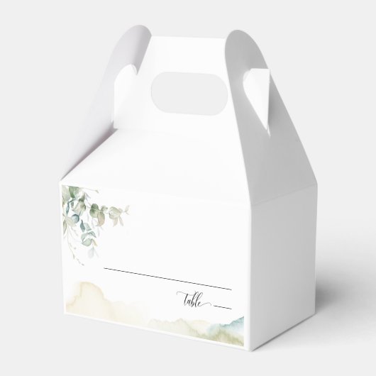 Elegant Greenery Place Card / Bedankdoosjes (Voorkant Zijde)