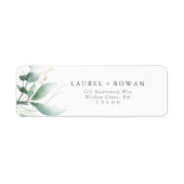 Elegant Greenery Return Address Label (Voorkant)