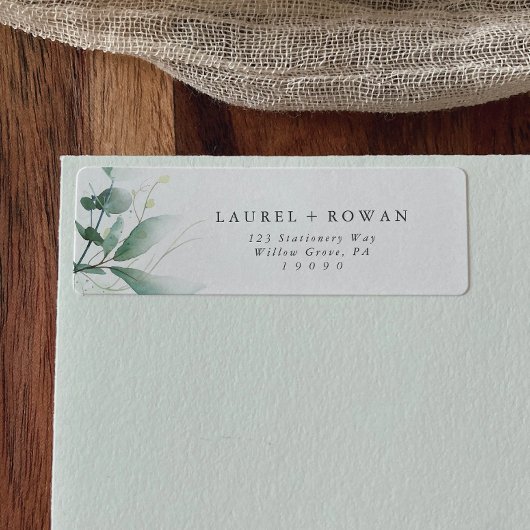 Elegant Greenery Return Address Label