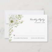 Elegant Greenery RSVP-kaart RSVP Kaartje (Voorkant)