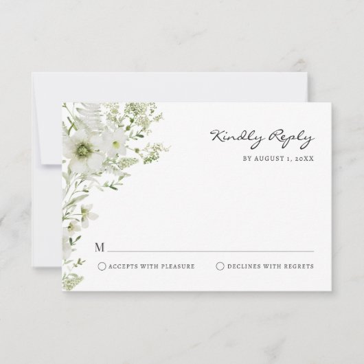 Elegant Greenery RSVP-kaart RSVP Kaartje (Voorkant)