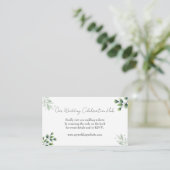Elegant Greenery RSVP QR Code Invitation Informatiekaartje (Staand voorkant)