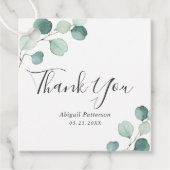 Elegant Greenery Rustic Eucalyptus Vrijgezellenfee Bedankjes Labels (Voorkant)