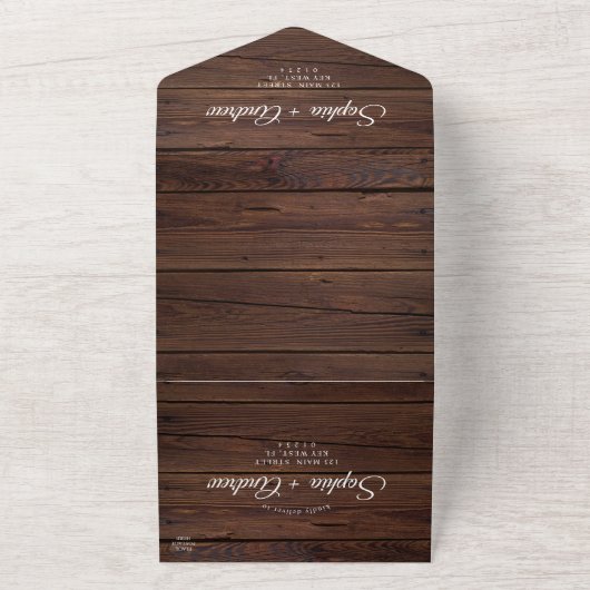 Elegant Greenery Rustic in één uitnodiging (Buitenkant)