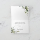 Elegant Greenery Rustic Wood Bedankkaart (Binnen)