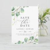 Elegant Greenery Save the Date Announding Kaart (Staand voorkant)