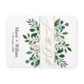 Elegant greenery save the date bruiloft verloving magneet (Horizontaal)
