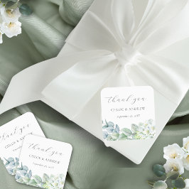 Elegant Greenery Script Bedankt voor je huwelijk Vierkante Sticker