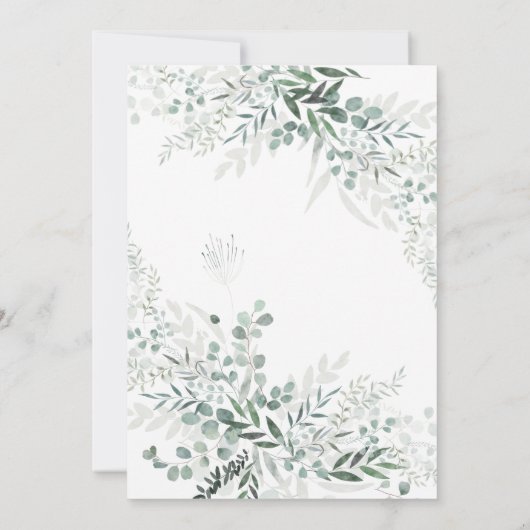 Elegant Greenery & Script The Night before Kaart (Achterkant)