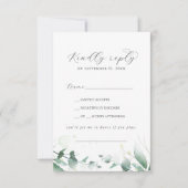 Elegant Greenery Song Request RSVP Card (Voorkant)