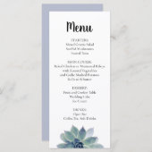 Elegant Greenery Succulent Wedding Reception Menu (Voorkant / Achterkant)