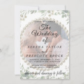 Elegant Greenery Vellum Overlay Wedding Invitation Kaart (Voorkant)
