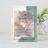 Elegant Greenery Vellum Wedding Invitation Kaart (Staand voorkant)