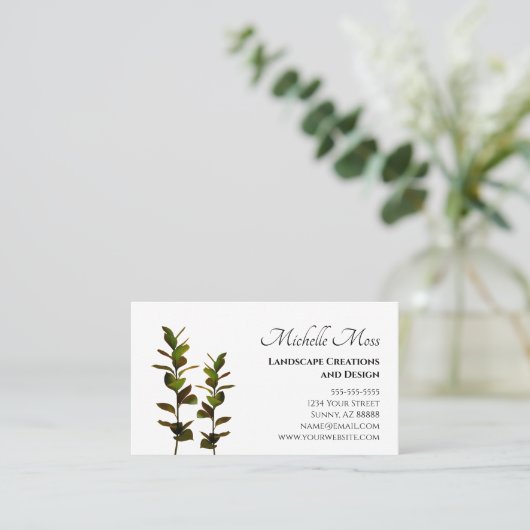 Elegant Greenery Visitekaartje (Staand voorkant)