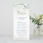 Elegant Greenery Waterverf Eucalyptus Wedding Programma (Staand voorkant)