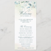 Elegant Greenery Waterverf Eucalyptus Wedding Programma (Voorkant)