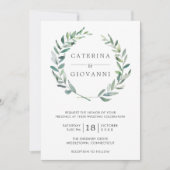 Elegant Greenery Waterverf Wreath Rustic Wedding Kaart (Voorkant)