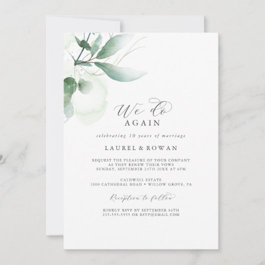 Elegant Greenery we doen het weer met Hernieuwing Kaart (Voorkant)