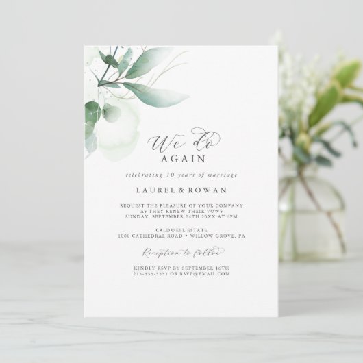 Elegant Greenery we doen het weer met Hernieuwing Kaart (Staand voorkant)