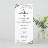 Elegant Greenery Wedding Ceremony Programme Programma (Staand voorkant)