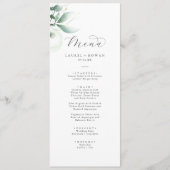 Elegant Greenery Wedding Dinner Menu (Voorkant)