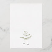 Elegant Greenery Wedding Folie Uitnodigingen (Achterkant)