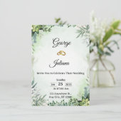 Elegant Greenery Wedding Invitation (Debout devant)