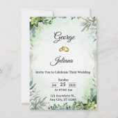 Elegant Greenery Wedding Invitation (Devant)