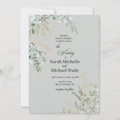 Elegant Greenery Wedding Invitation (Devant)