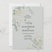 Elegant Greenery Wedding Invitation