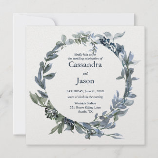 Elegant Greenery Wedding Invitation Kaart