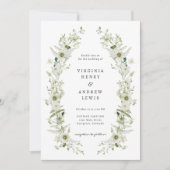 Elegant Greenery Wedding Invitation Kaart (Voorkant)