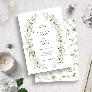 Elegant  Greenery Wedding Invitation Kaart