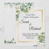 Elegant Greenery Wedding Invitation Minimalist (Devant / Derrière)