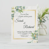 Elegant Greenery Wedding Invitation Minimalist (Debout devant)