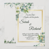 Elegant Greenery Wedding Invitation Minimalist (Devant / Derrière)