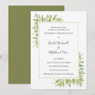 Elegant Greenery Wedding Invitations