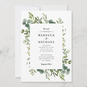 Elegant Greenery Wedding Kaart