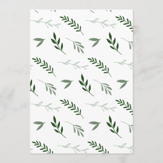 Elegant Greenery Wedding Menu (Achterkant)