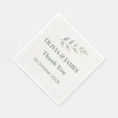Elegant Greenery Wedding Napkins Servet (Hoek)