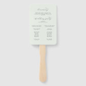 Elegant Greenery Wedding Programme Handwaaier (Achterkant)