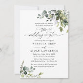 Elegant Greenery Wedding Reception Slechts Kaart (Voorkant)