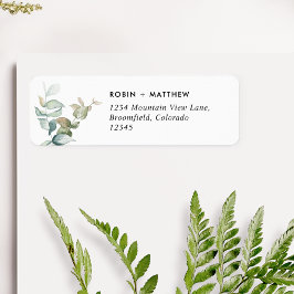 Elegant Greenery Wedding Return Address Etiket