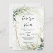 Elegant Greenery Wedding Sjabloon Kaart (Voorkant)