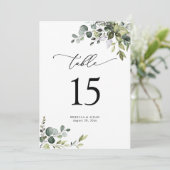Elegant Greenery Wedding Table Number Kaarten (Staand voorkant)