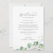 Elegant Greenery Wedding Welcome Letter Itinerary (Voorkant)