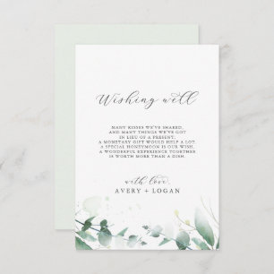 Elegant Greenery Wedding Wishing Well Kaart
