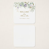 Elegant Greenery Welcome Wedding Gift Tag (Devant & derrière)