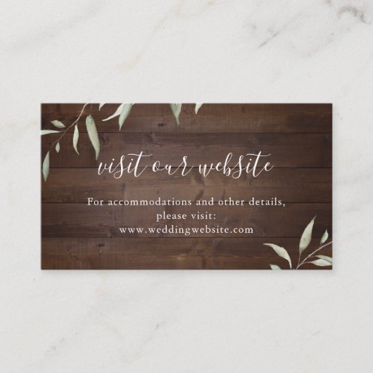 Elegant greenery wood website Plaats kaart Plaatskaartje (Voorkant)